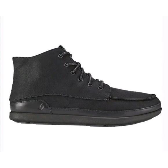 Olukai Nalukai Kapa Boots Men 9.5 Ankle Canvas Lace Up Black Shoes High Top main image 7